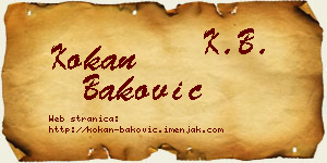 Kokan Baković vizit kartica